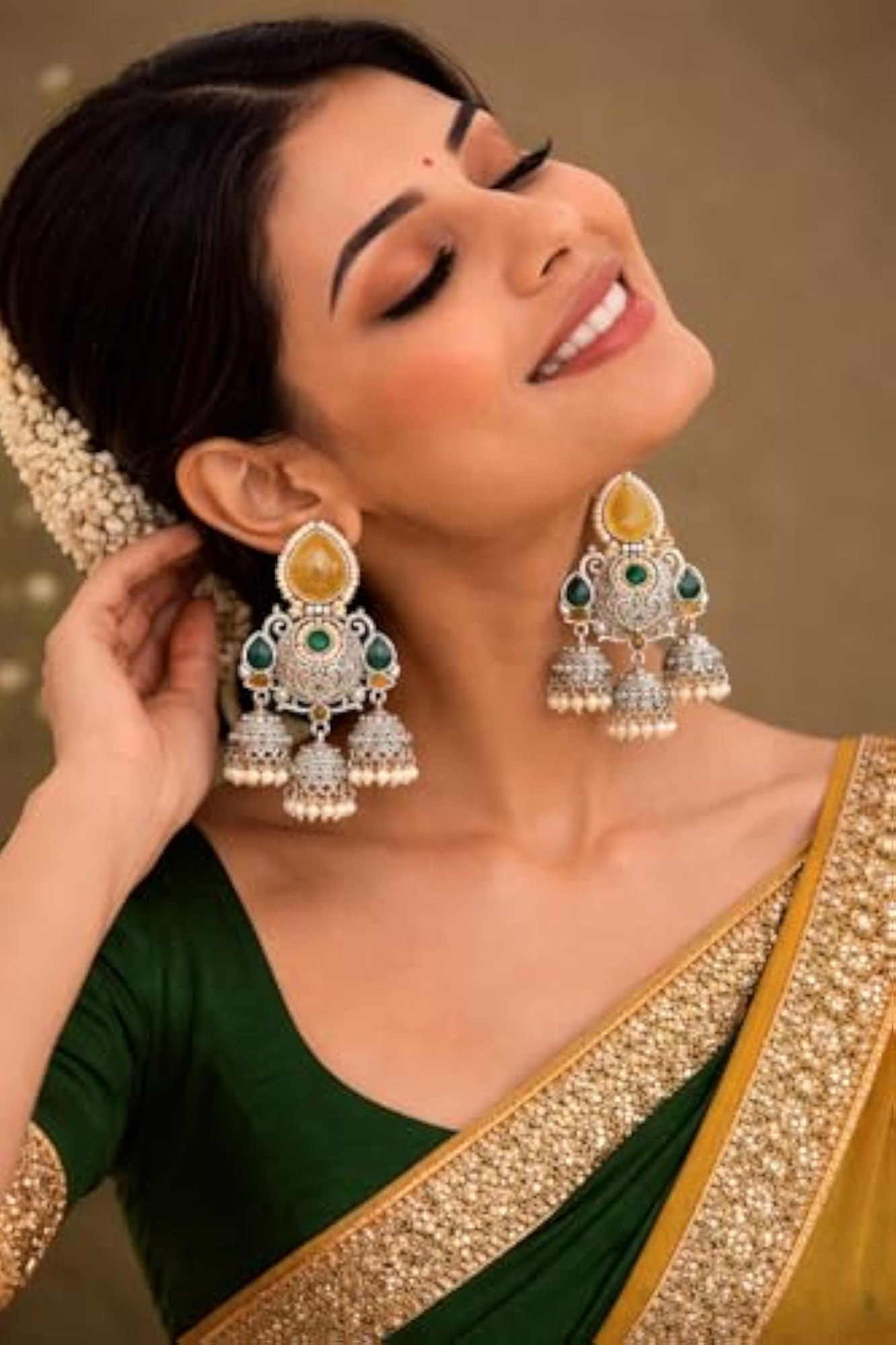 Women's Gold Plated Crystal Dangler Earrings